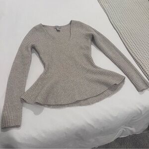 H&M rib-knit flare peplum sweater
